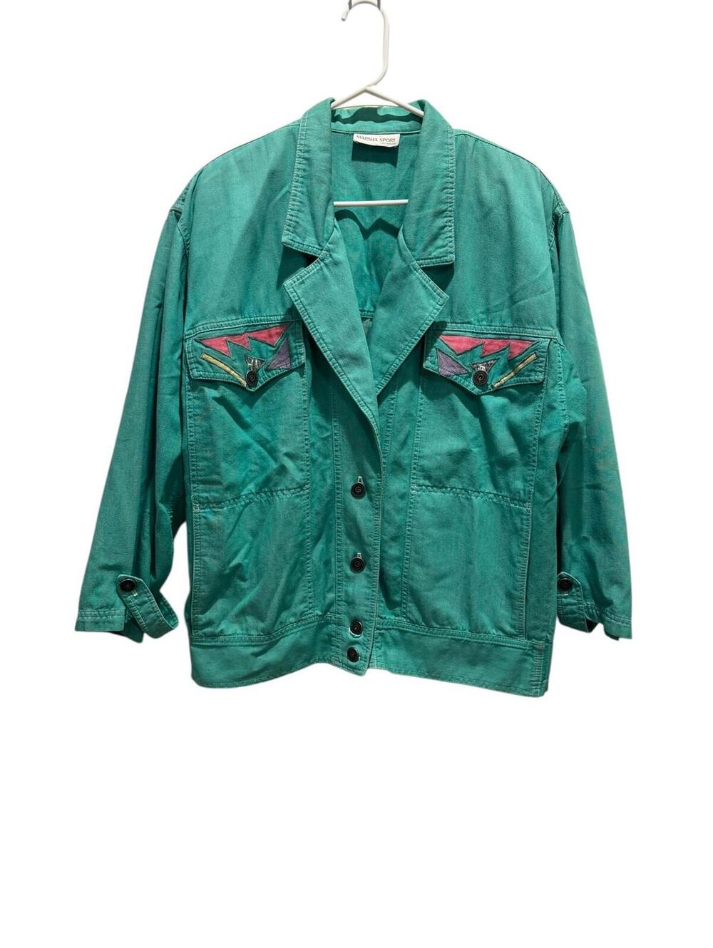Oversized Vintage Turquoise Jean Jacket Size 2X
